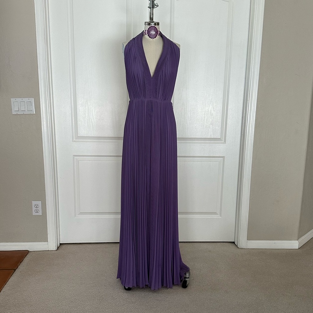 Halston Pin Pleated Gown